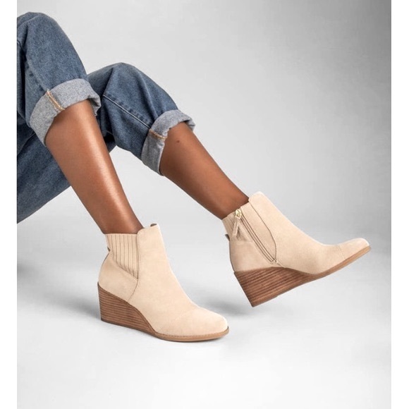 TOMS Suede Wedge Bootie - Picture 5 of 11